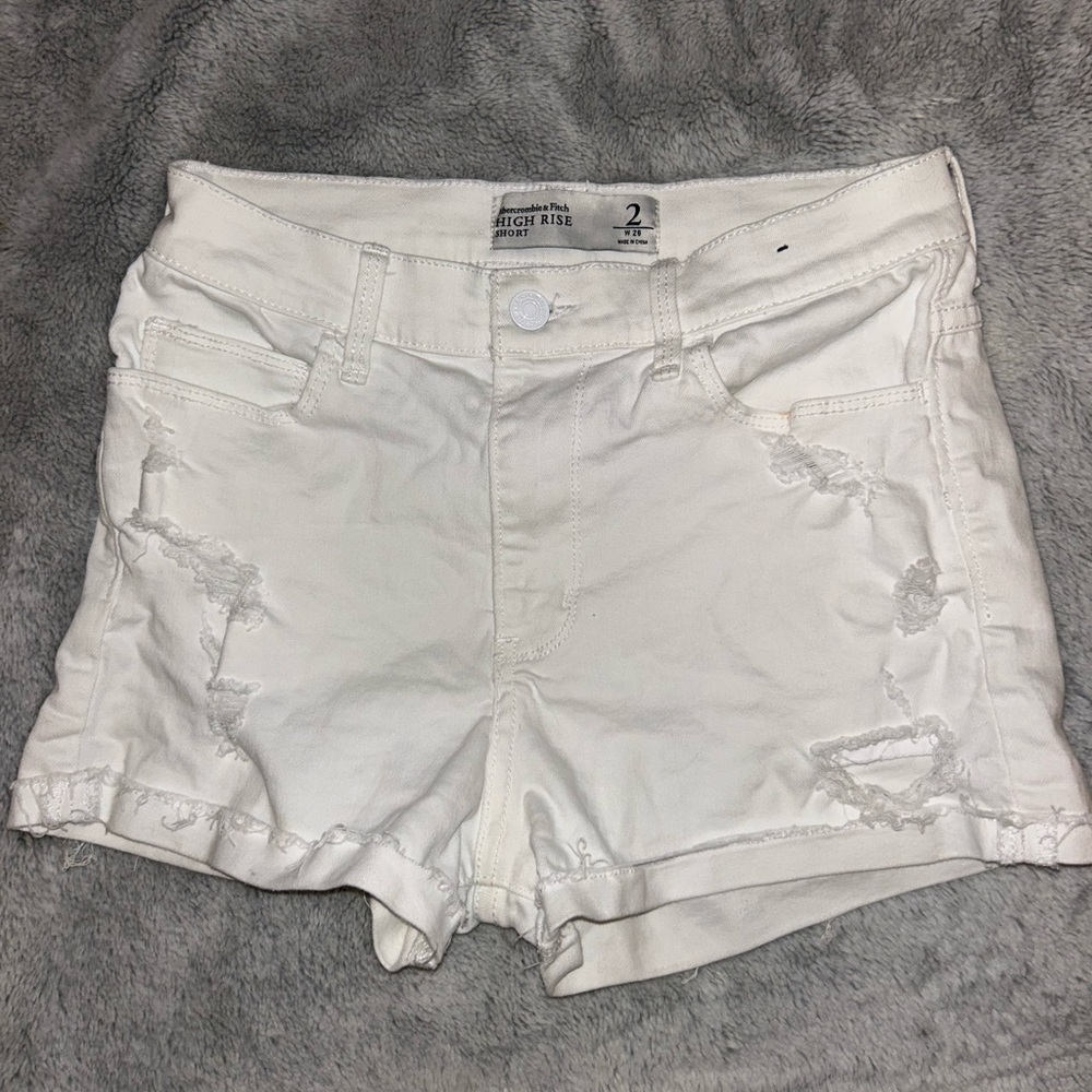 Abercrombie & Fitch High Waist White Shorts